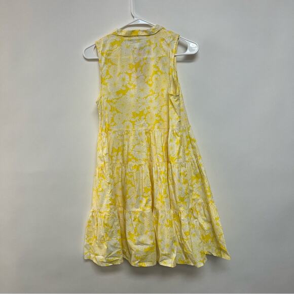 Lisa Marie Fernandez Butter Yellow Tiered Mini Dress Babydoll Flowy Floral XS - Picture 9 of 12